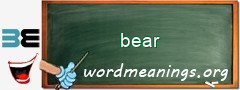 WordMeaning blackboard for bear